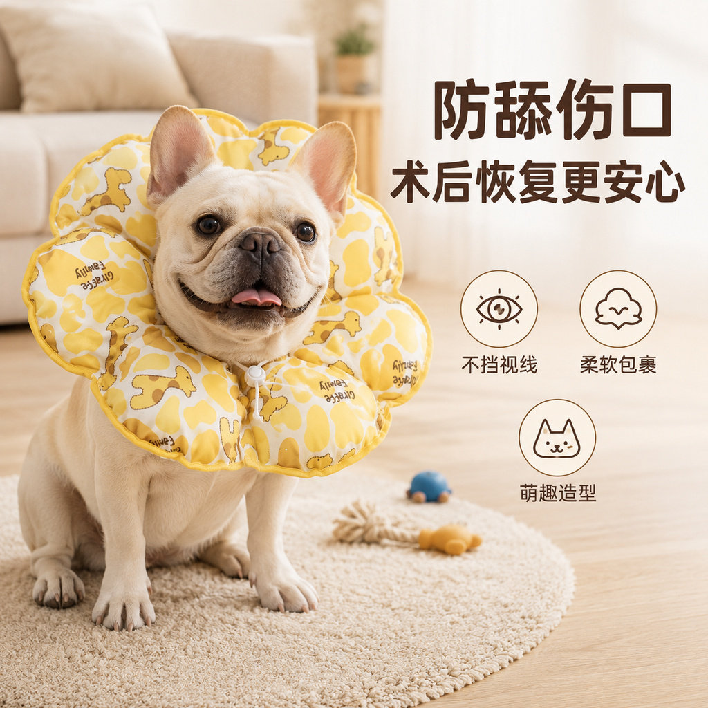 法斗狗狗伊丽莎白圈防舔防抓咬