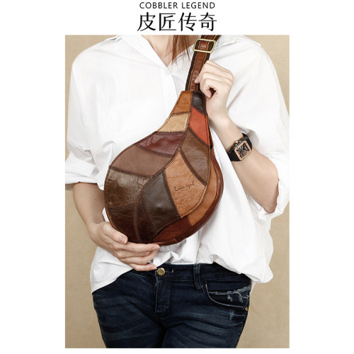 个性真皮复古斜挎机车包小众设计