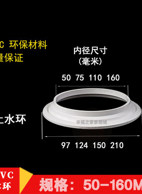 pvc止水环防漏圈 防水圈 pvc排水管接头配件塑料管件 50 75 110mm