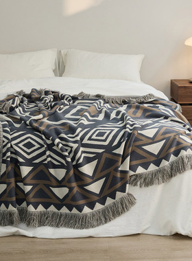 波西米亚毛毯 北欧流苏边沙发毯子午睡毯露营毯 民宿搭毯床尾巾