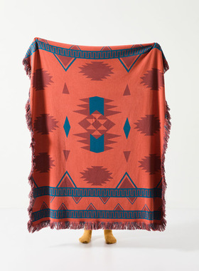野餐露营毯 波西米亚毛巾毯户外披肩民族风沙发毯 流苏几何盖毯