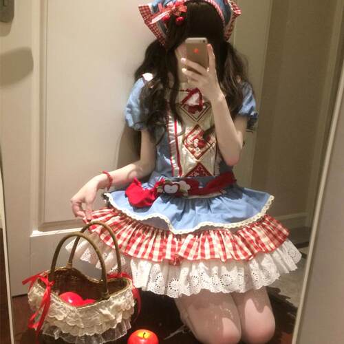 【现货】小苹安西瓜气泡水原创正品lolita op 春夏田园洛丽塔