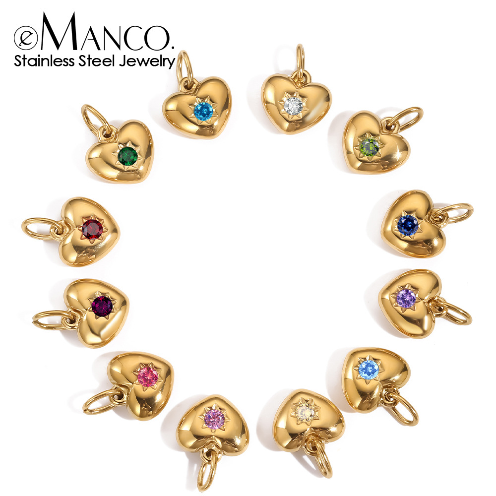 14K金镶钻爱心吊坠饰品配件批发