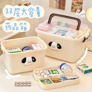 家用医药箱家庭急救感冒药收纳盒多层儿童医疗箱药品储存盒子可爱
