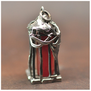 手工锻造 凤焰囚笼吊坠 镶嵌红玛瑙 S925纯银吊坠