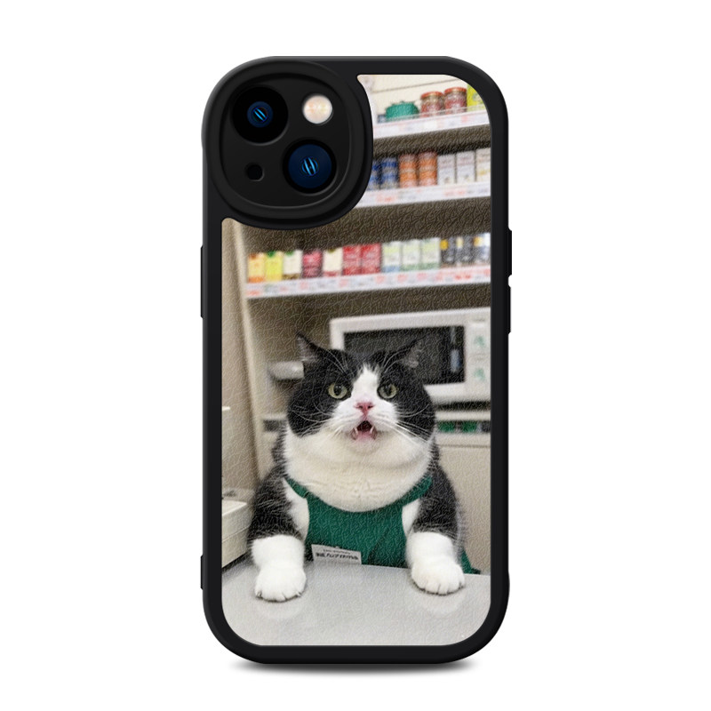 可爱萌宠猫咪售货员适用苹果17 16 15 14 13 12 11手机壳K90华为mate80 70 60 50 40 30创意p80nova14荣耀400