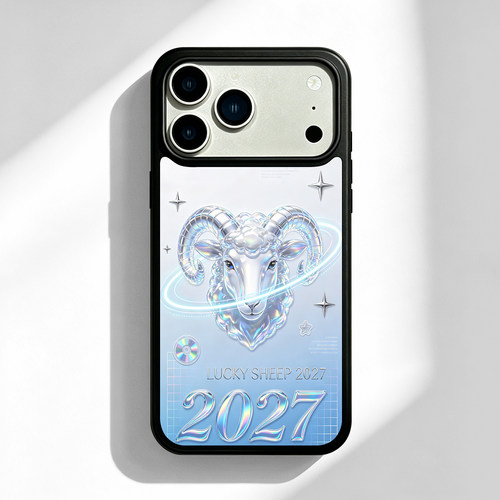 2027幻彩水晶幸运羊适用苹果18 17 16 13 12 11手机壳华为mate80 70 60 40 30创意p90 80 nova14小米一加15潮