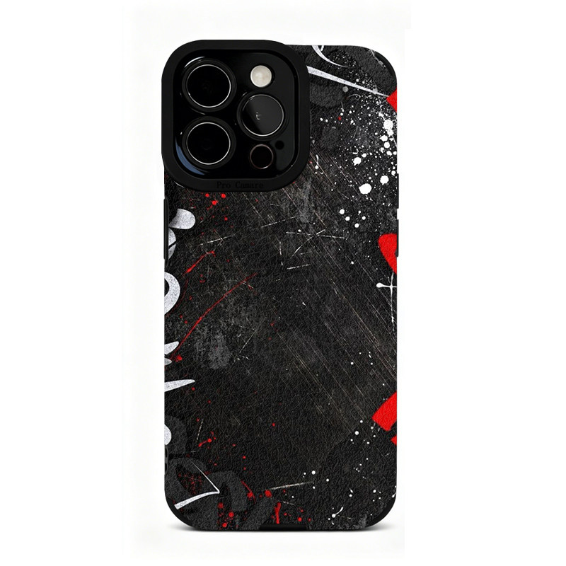 个性暗黑风涂鸦适用苹果17 16 15 14 13 12 11手机壳华为mate70 60 50 40 30创意pura80全包nova14荣耀90潮流