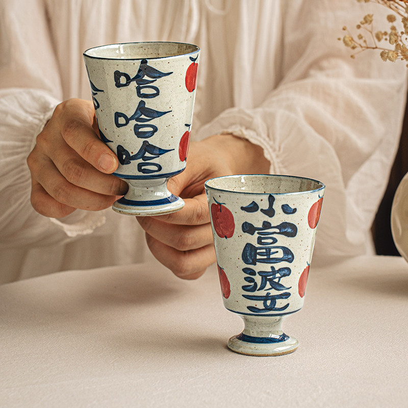 悠瓷复古粗陶马克杯高颜值主人杯