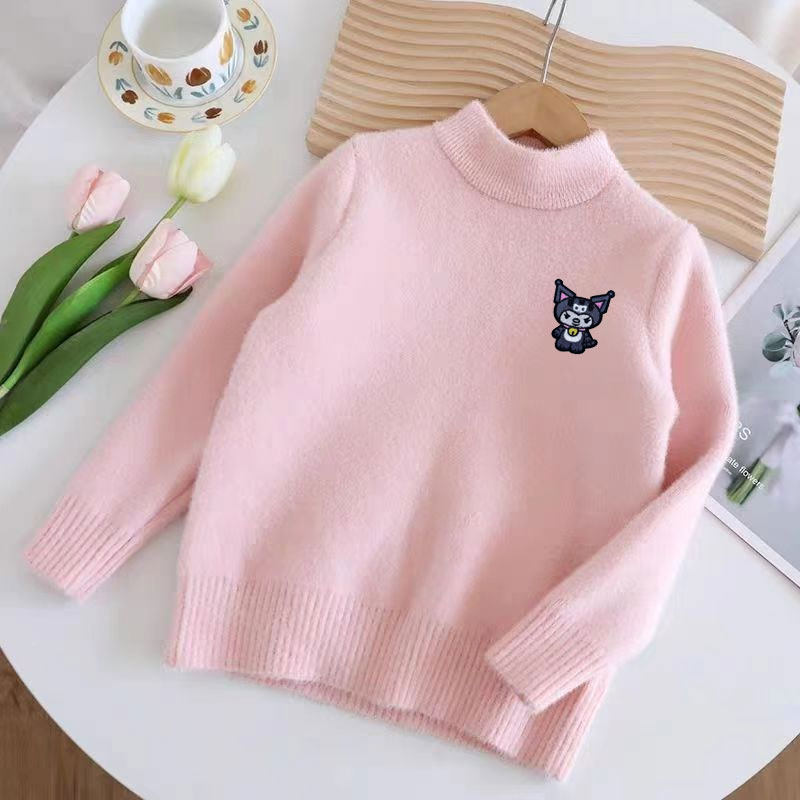 女童库洛米刺绣加绒打底衫儿童秋冬新款女宝宝半高领保暖针织上衣,童装/婴儿装/亲子装,毛衣/针织衫,淘宝优惠券,粉丝福利购,淘宝优惠卷