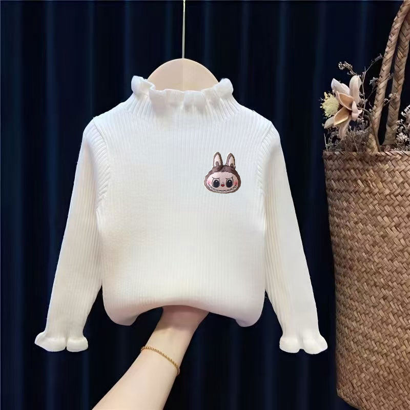 中小童拉布布刺绣毛衣秋冬季儿童一体绒针织衫女童洋气内搭打底衫,童装/婴儿装/亲子装,毛衣/针织衫,淘宝优惠券,粉丝福利购,淘宝优惠卷