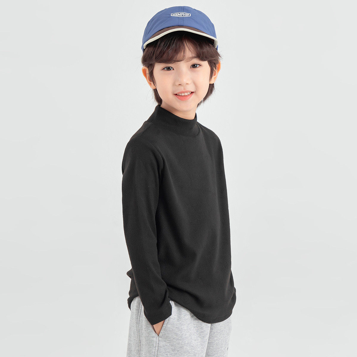 春秋薄款儿童装内搭打底衫2026新款中大童半高领男童百搭长袖T恤