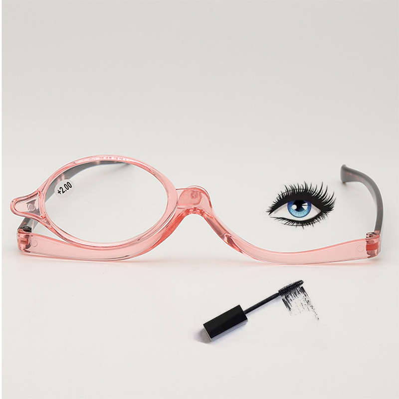 化妆眼镜旋转老花镜时尚轻花单边