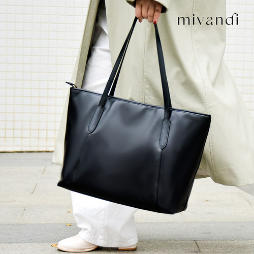 MIVANDI 头层牛皮百搭托特包2025新款大容量通勤高级感单肩手提包