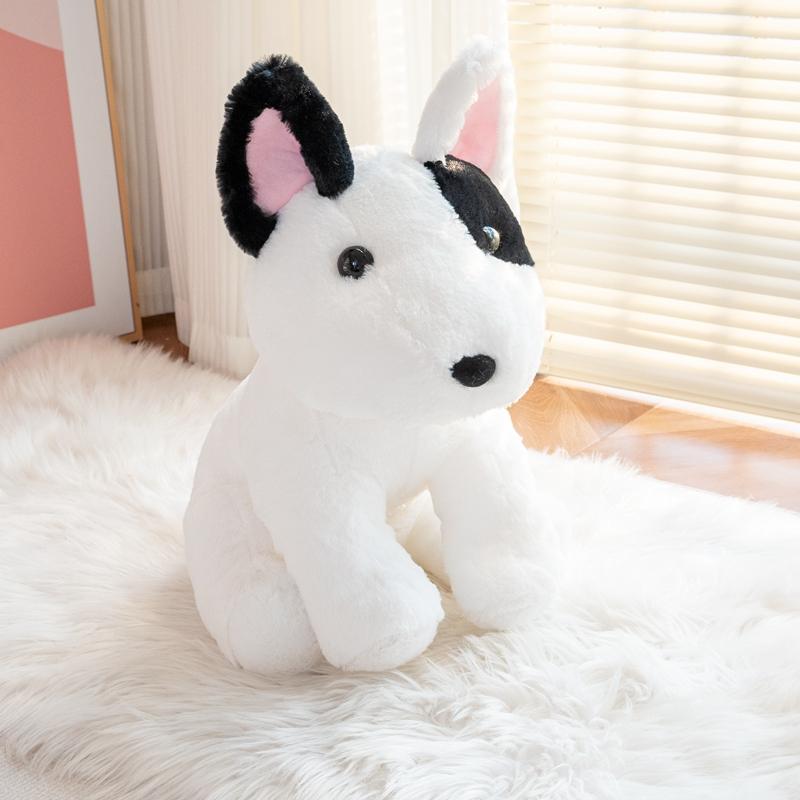 可爱牛头梗犬公仔毛绒玩具坐姿仿真狗狗玩偶儿童布娃娃男孩礼物