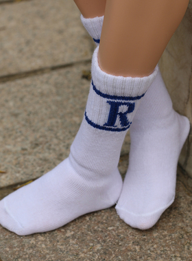 BJD娃衣 70/75叔袜子百搭白色字母袜子 现货