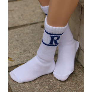 BJD娃衣 70/75叔袜子百搭白色字母袜子 现货