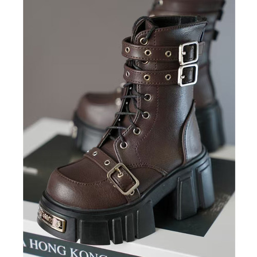 BJD娃鞋 75叔高筒靴ID75壮叔厚底靴子  现货