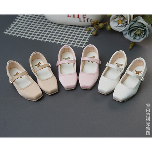 BJD 普四瘦四分娃鞋熊妹MSD兔豆豆MDD/魔岛学院 缎面低跟鞋 现货