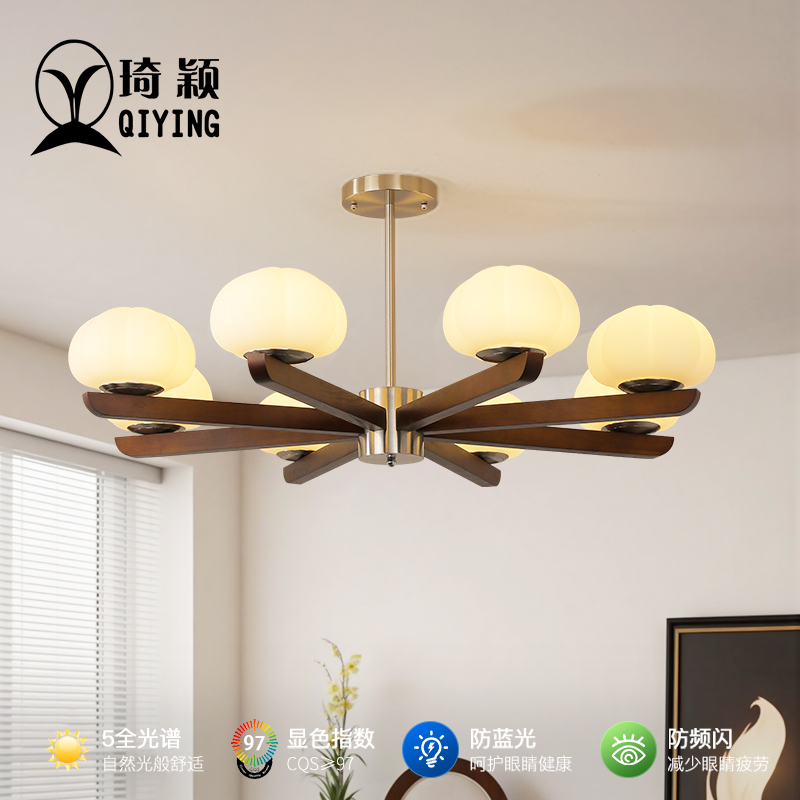 法式中古vintage客厅实木吊灯