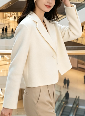 2026新款女装时尚翻领长袖双面羊绒大衣女宽松显瘦百搭外套女专柜