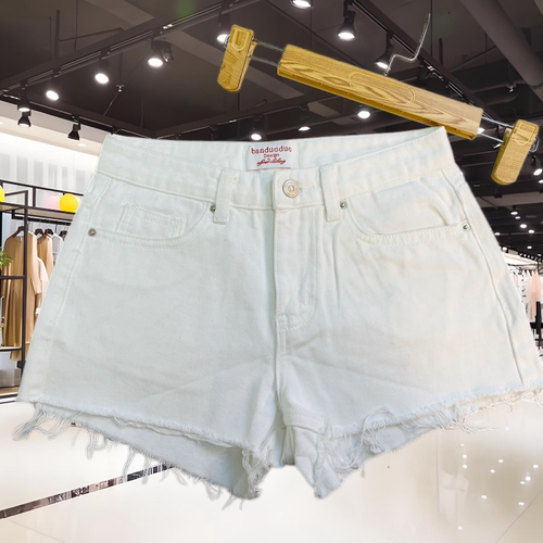 破洞牛仔裤女短裤夏季薄款黑色显瘦休闲阔腿裤白色百搭裤子女热裤