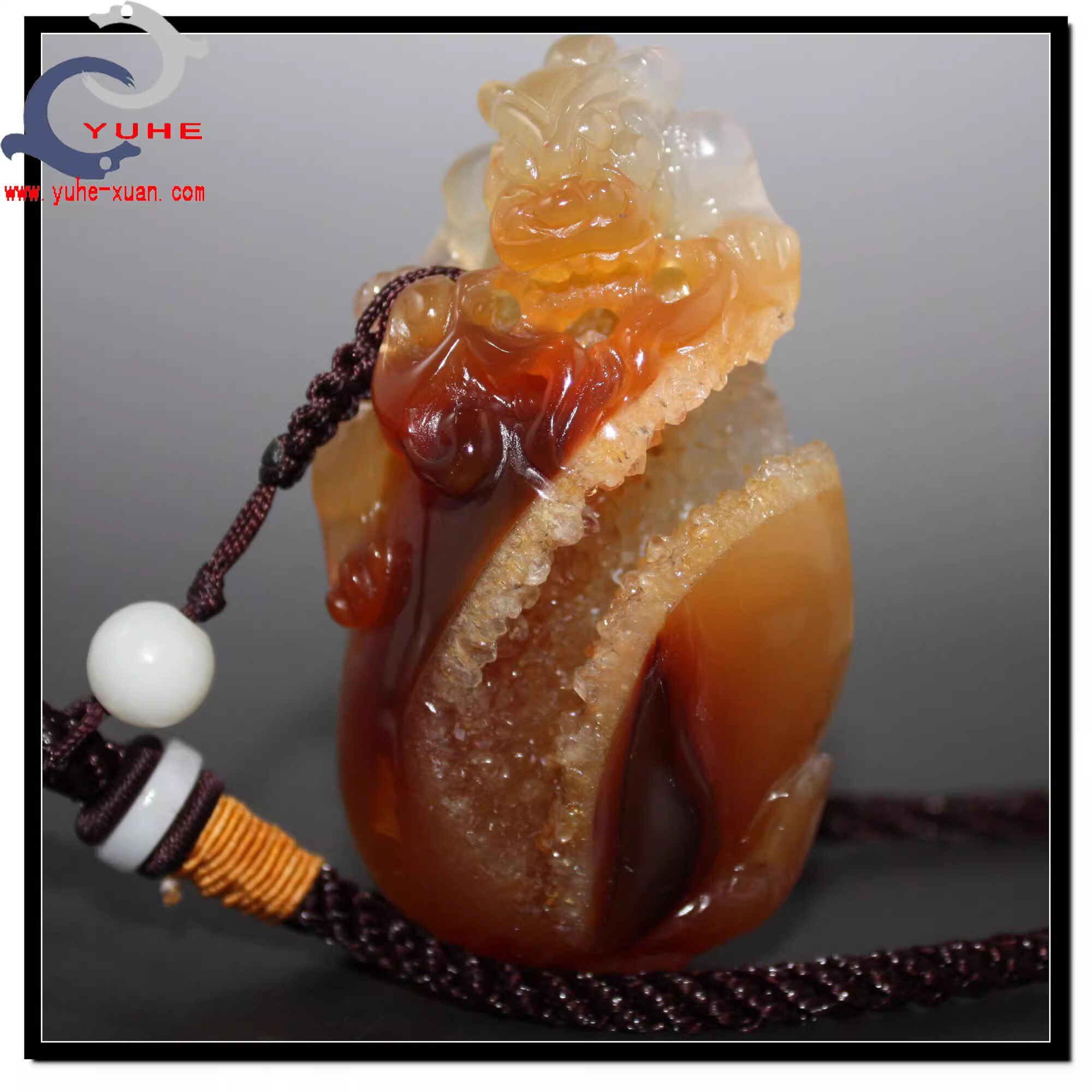 【裕和轩】国石真品 进口南亚玉髓红水晶 貔貅手把件文玩礼品　H7