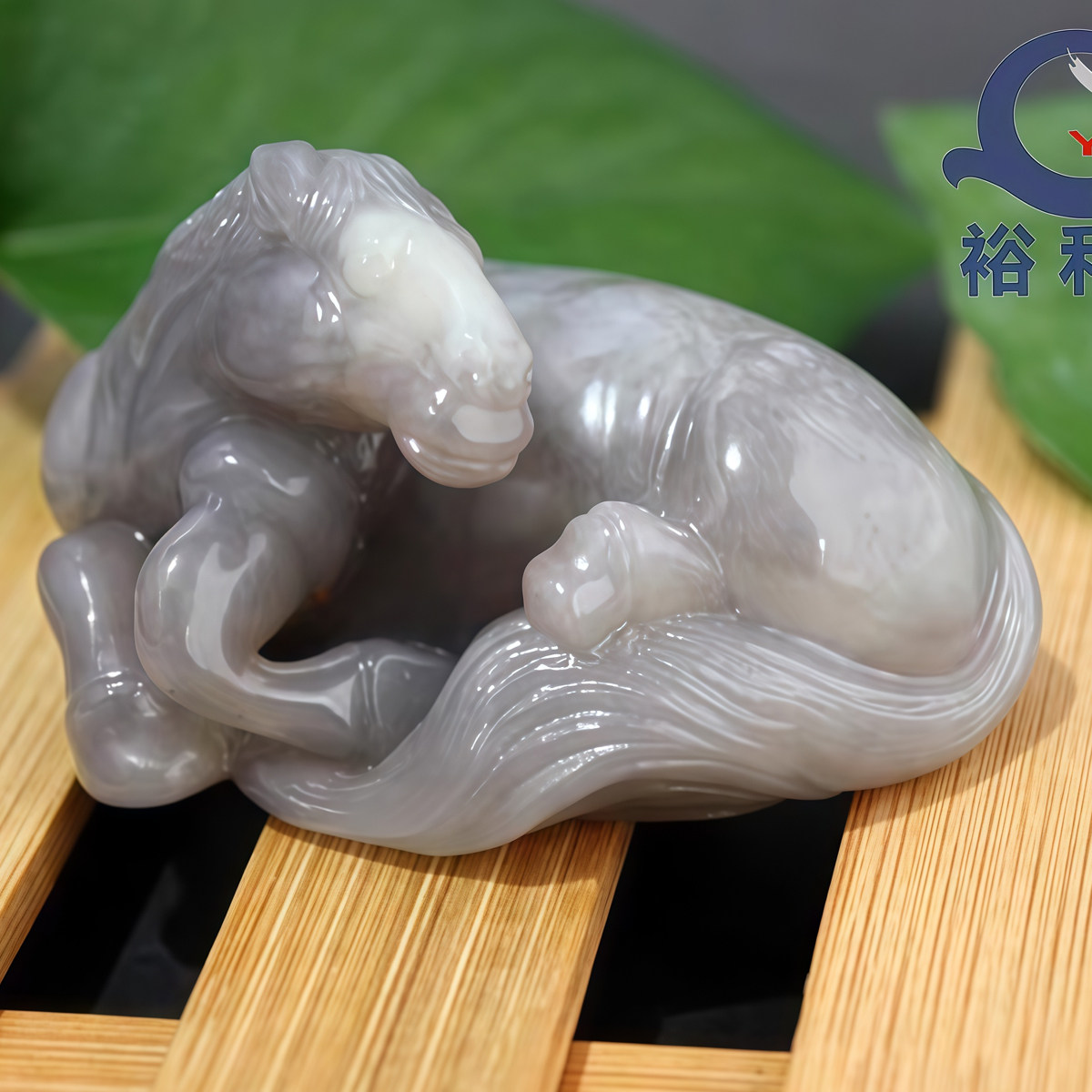 寿山石摆件国石坑头冻石马上发财马到成功精品手把件文玩裕和轩