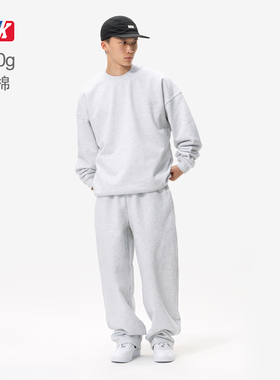 BBK重磅纯色套装 纯棉保暖冬季净色卫衣基础款BBOY运动卫裤直筒裤
