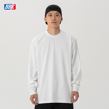 BBK230g BBOY宽松索罗娜纯色T恤街舞滑板 重磅小领口净色打底长袖