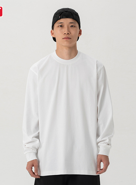 BBK230g BBOY宽松索罗娜纯色T恤街舞滑板 重磅小领口净色打底长袖