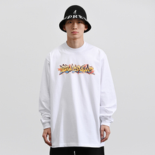 BBK 重磅270g T恤宽松bboy街舞嘻哈hiphop打底小领口长袖说唱涂鸦