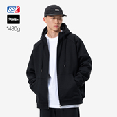 480g纯色外套 纯棉重磅保暖开衫 连帽卫衣净色基础款 BBK 拉链帽衫