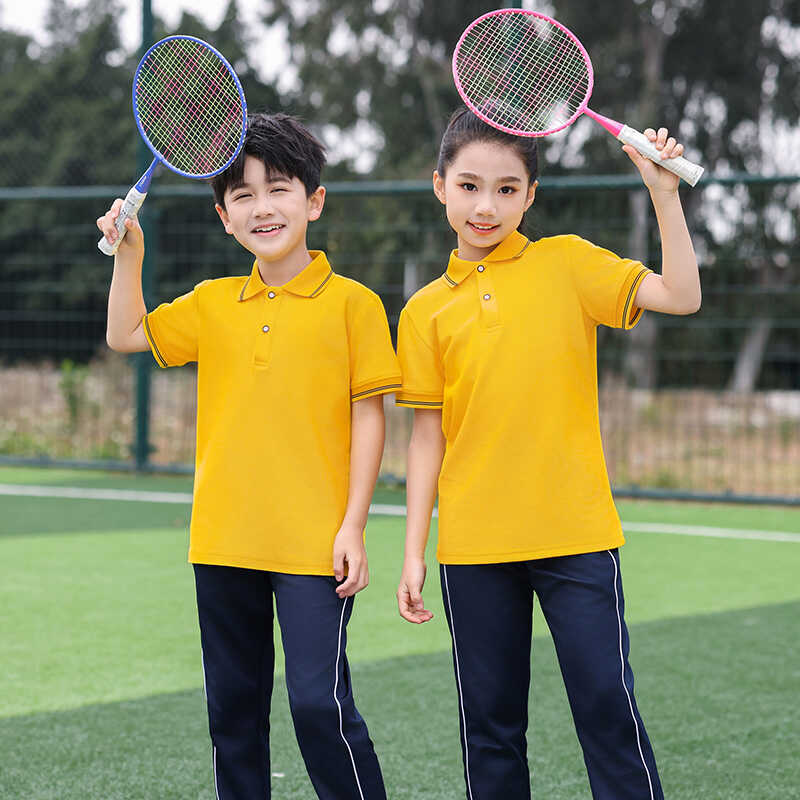 夏季初中高中学生校服珠地棉班服运动服毕业照男女情侣套装团体服