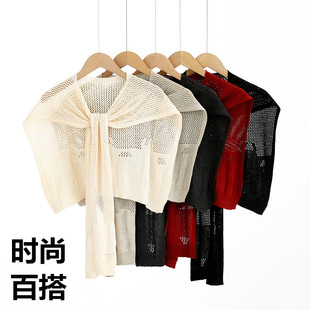 钩花镂空针织小披肩女外搭配衬衫裙子配饰网红高端夏季薄坎肩围脖