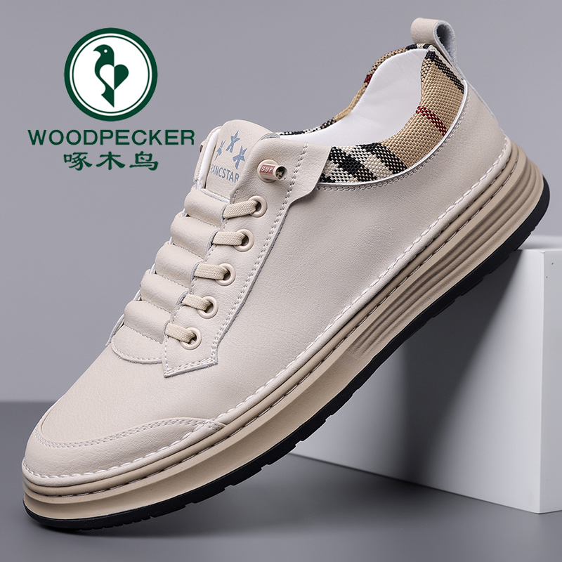 休闲小白鞋啄木鸟防滑百搭新款