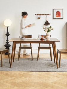 治木工坊全实木餐桌家用小户型白蜡木吃饭桌子北欧写字桌会客桌
