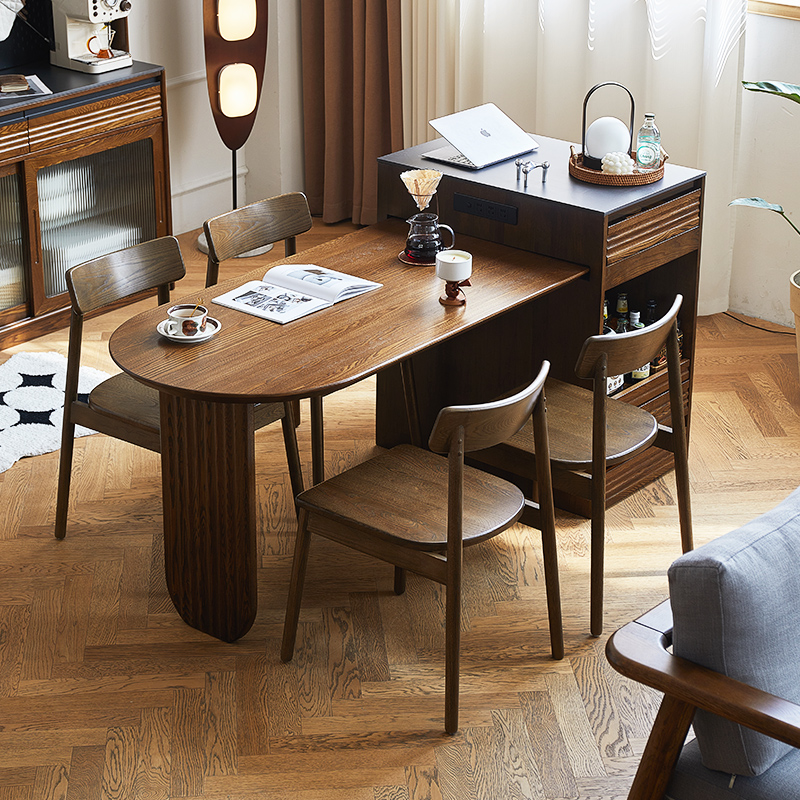 治木工坊岛台餐桌可伸缩