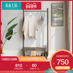 治木工坊全实木鞋架 北欧简约橡木鞋架换鞋凳挂衣架衣帽架客厅