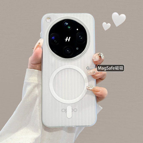 适用OPPOFindX9Ultra冰雾磨砂磁吸X9PMax加厚瓦楞散热防滑X9SPro防摔防刮X8S+新款全包超薄个性简约保护壳INS