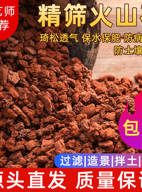 火山石颗粒多肉兰花专用颗粒土植料铺面石鱼缸底砂滤材红色火山岩
