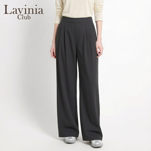 Lavinia黑色休闲裤女商务西装裤2026夏季新款阔腿长裤子G53K120R