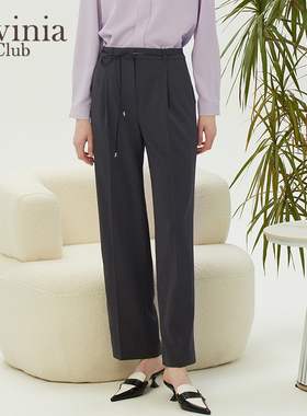 Lavinia职场通勤休闲裤女春新款垂顺感高腰直筒西装裤R31K111