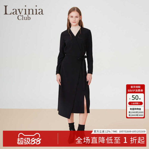 拉维妮娅小黑裙一片式连衣裙