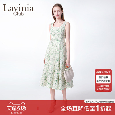 Lavinia气质优雅甜妹风碎花无袖印花吊带连衣裙夏新款G53L52