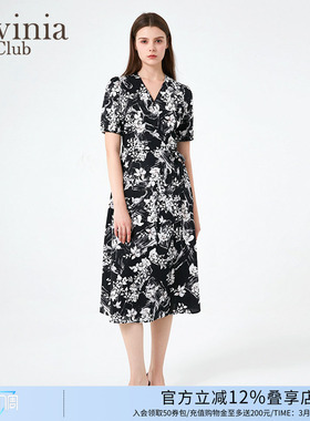 Lavinia茶歇法式复古碎花收腰气质长裙夏新款连衣裙E43L183S