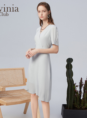 Lavinia 醋酸连衣裙23夏新款法式优雅气质高级感中长裙子R33L124P