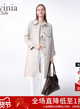 Lavinia韩系气质风衣2025春新款百搭休闲宽松显瘦大衣外套P51F102