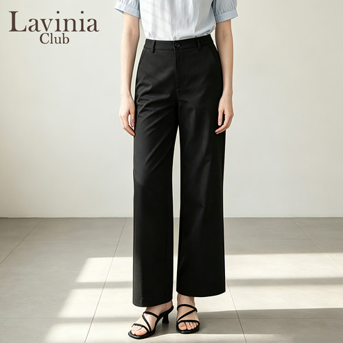 Lavinia夏季高腰直筒西装裤女
