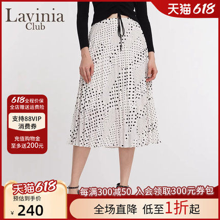 Lavinia Club拉维妮娅夏季新品雪纺A字裙显瘦波点半身裙女R11Q40